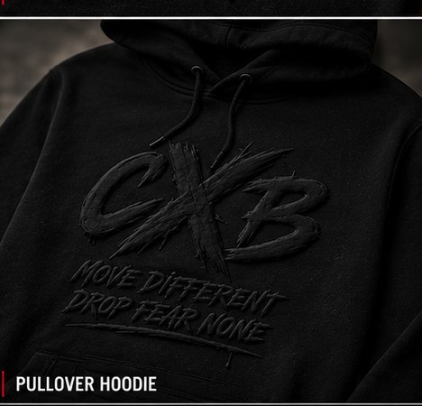 CXB embossed pullover hoodie
